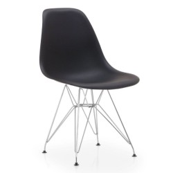Cadeira cromada, polipropileno preto SD1870
