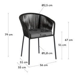 Cadeira Metal + Corda Poliéster L1497