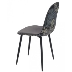 Cadeira metal, veludo cinza SD2190