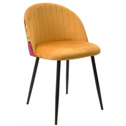 Cadeira metal, veludo amarelo SD2237