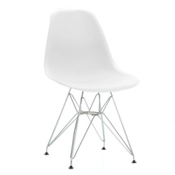 Cadeira cromada, polipropileno branco SD2491