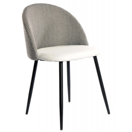 Cadeira metal, tecido houndstooth SD2516