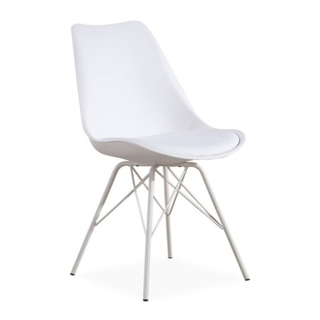Cadeira metal, branca, coxim branco SD2612