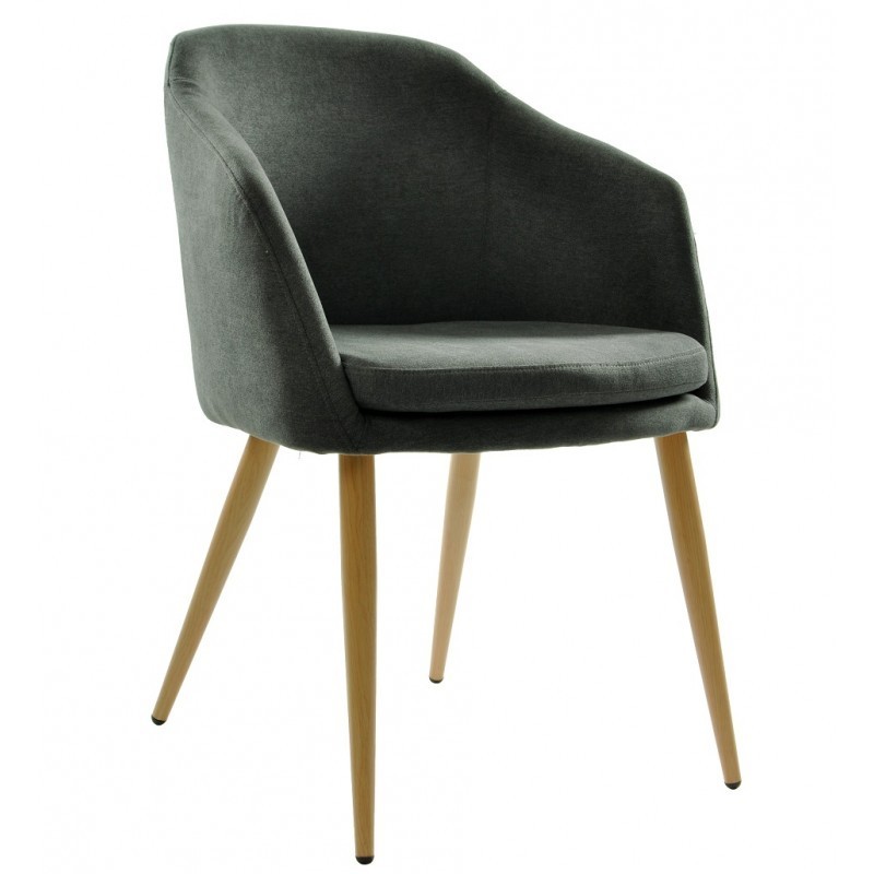 Cadeira metal, tecido cinza escuro SD2627