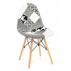 Cadeira madeira, tecido patchwork SD220