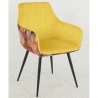 Cadeira metal, tecido veludo amarelo SD2778